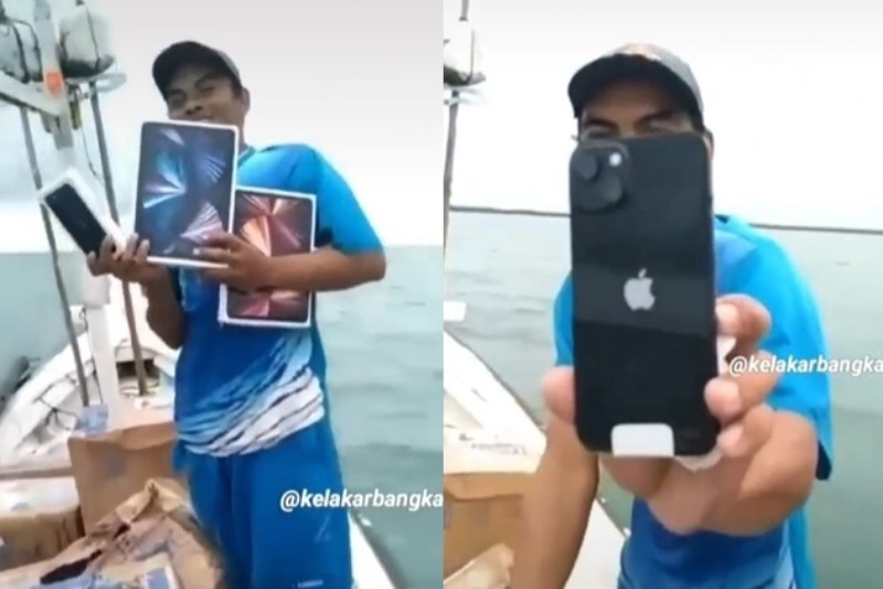 Rezeki Nomplok Nelayan Temukan Dus Berisi iPhone iPad hingga Macbook di Laut