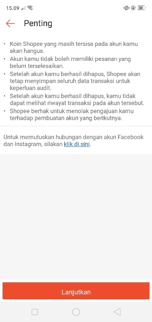 Syarat dan Ketentuan Penghapusan Akun