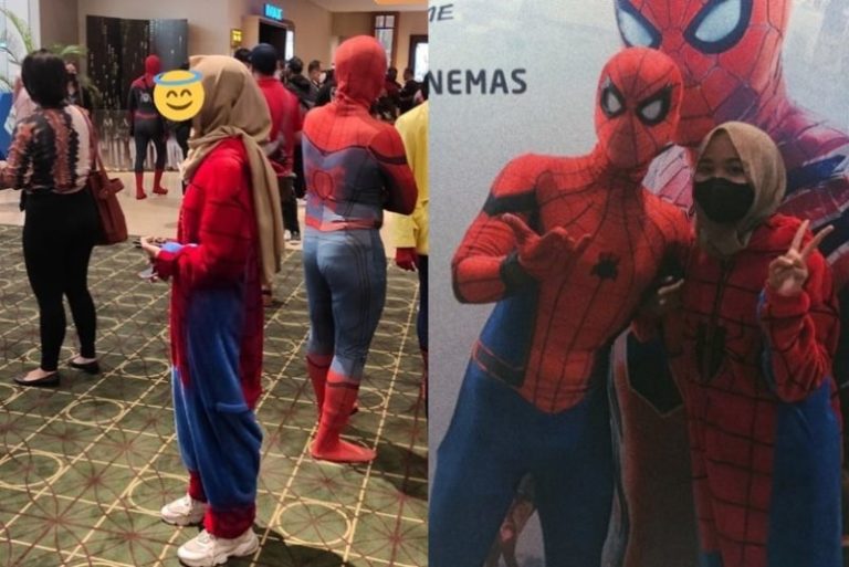 Totalitas Wanita ini Pakai Kostum Spiderman Saat Nonton di Bioskop Sampai Dijuluki Fitri Parker