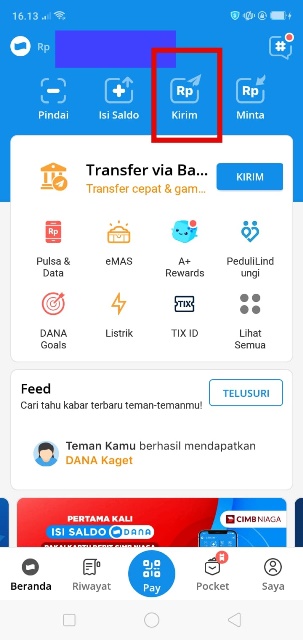 Transfer uang ke rekening