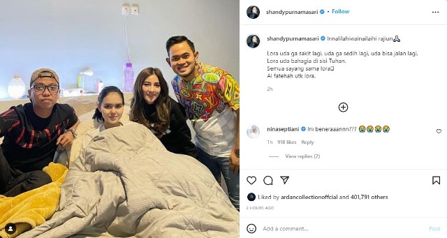 Unggahan Akun Instagram Shandy Purnamasari