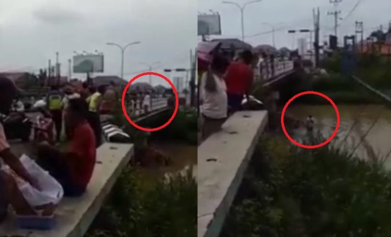 VIRAL Pria Hendak Bunuh Diri Lompat ke Sungai Aksinya Gagal Karena Airnya Dangkal