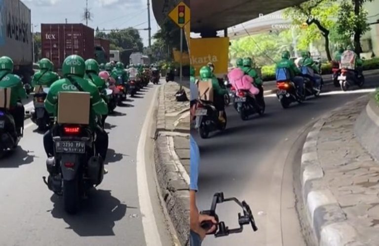 VIRAL Video Driver Ojol Konvoi Bawa Banyak Hadiah Ada Boneka Hingga Sesuatu di Box