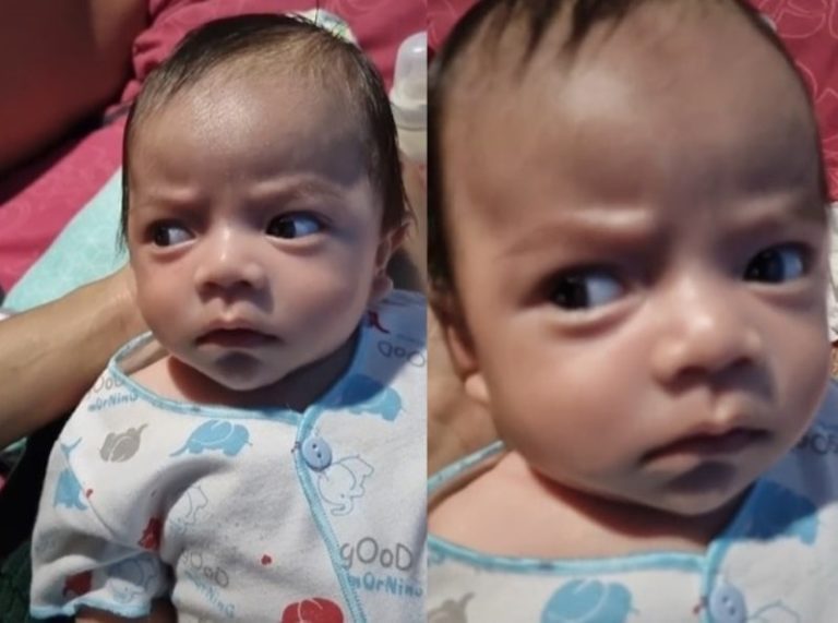 Viral Ekspresi Kesal Bayi Dengar Sang Ayah Ngorok Sangat Kencang Saat Tidur Gemas
