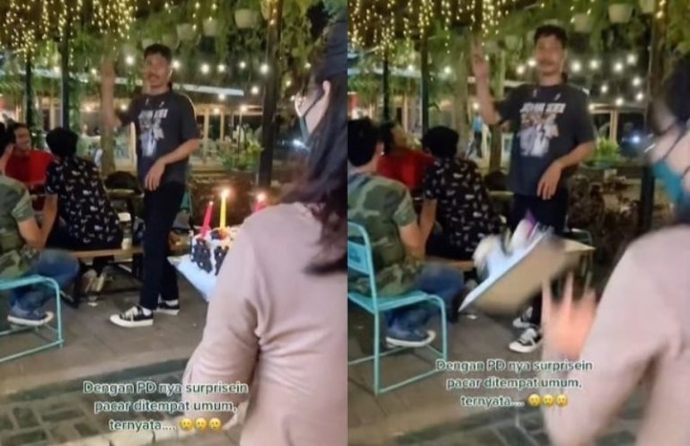 Viral Insiden Memalukan Saat Wanita Beri Kejutan Ulang Tahun Untuk Pacar