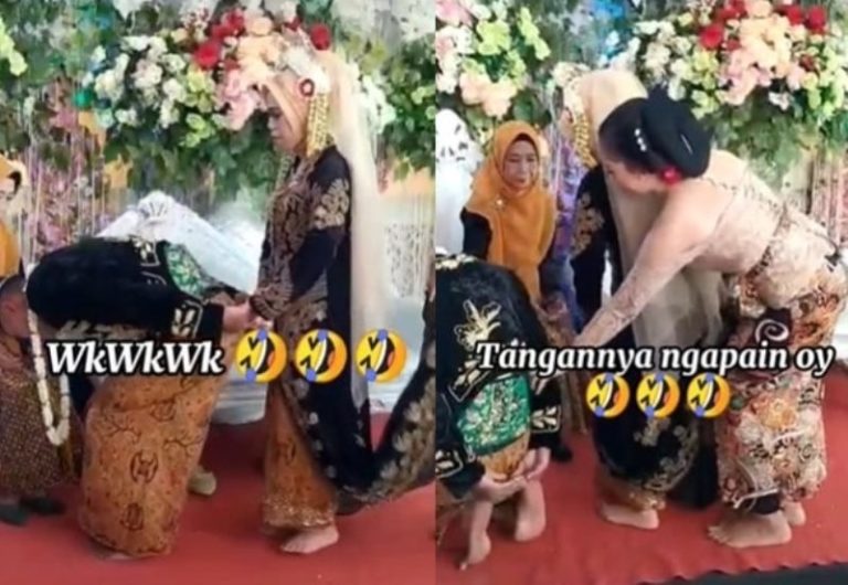 Viral Momen Lucu Saat Prosesi Sungkeman Pengantin Pria Malah Begini