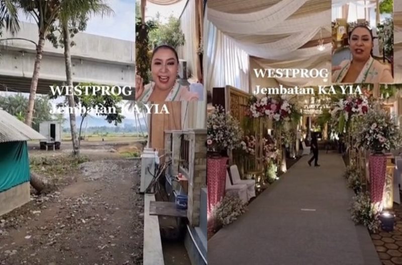 Viral Pesta Pernikahan di Bawah Jembatan Kereta YIA Dekorasinya Mewah dan Luas Banget