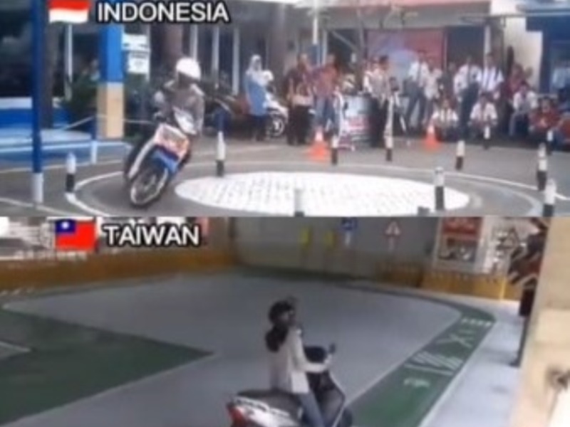 Viral Video Perbedaan Ujian Praktik SIM C di Indonesia dan Taiwan Netter Auto Bereaksi