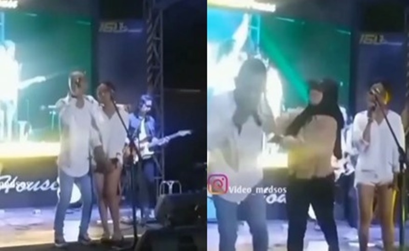 Viral Wanita Gampar Pasangannya Saat Duet Mesra Bareng Wanita Lain di Panggung Cemburu