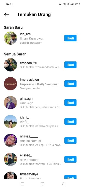 Akun IG yang Terhubung