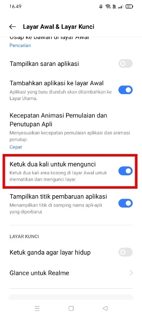 Cara Mengaktifkan Ketuk Layar