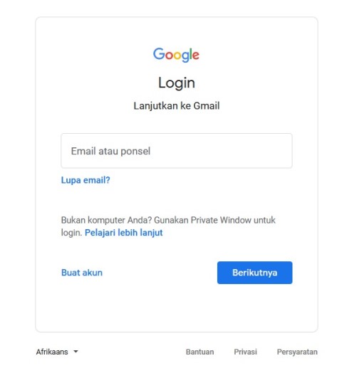 Login ke Akun Gmail