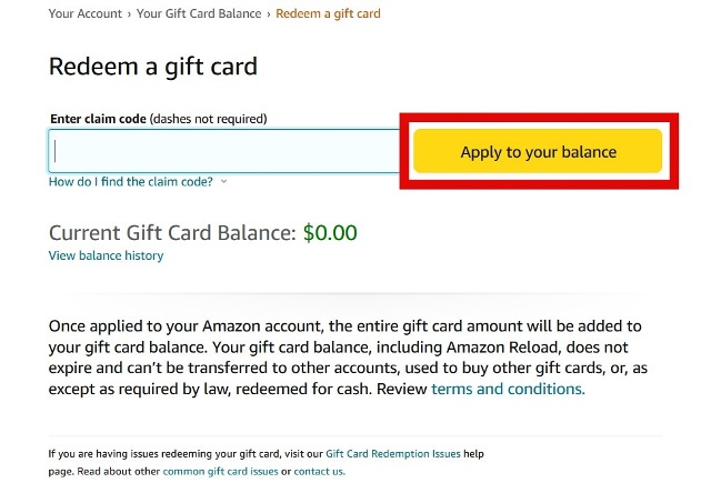 Masukaan Amazon Gift Card