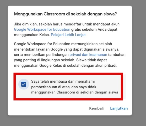 Menggunakan Classroom di sekolah dengan siswa