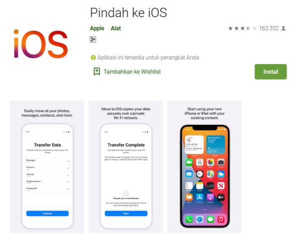 Move to iOS - Apk Transfer Kontak