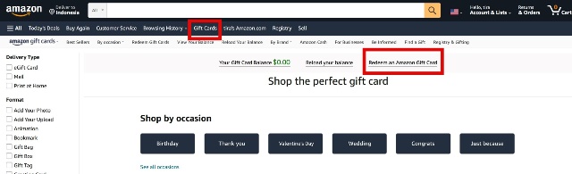 Reedem an Amazon Gift Card