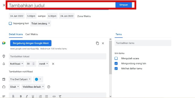 Tambahkan Judul Rapat