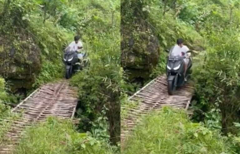 VIRAL Pemuda Naik Xmax Nekat Sebrangi Jembatan Reyot Endingnya Bikin Syok