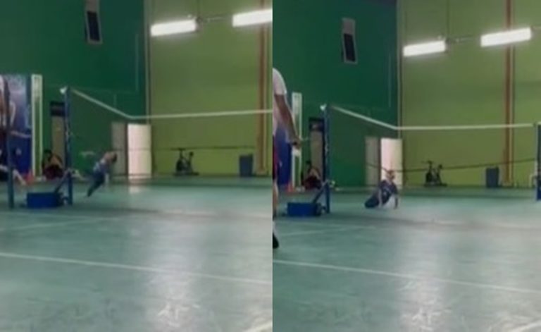 Viral Insiden Bocah Giginya Nyangkut di Jaring Net Saat Lari Mau Ngakak Tapi Ngenes