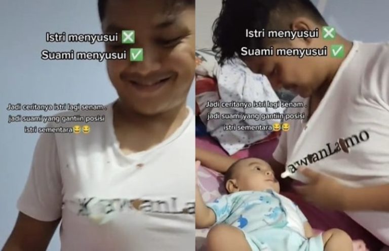 Viral Trik Jitu Suami Menyusui Anak Bayi Saat Istri Sedang Senam Mau Coba