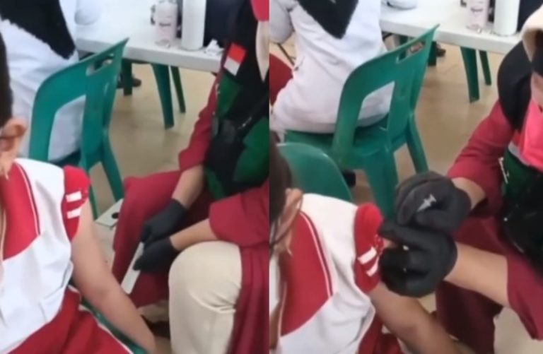Viral Video Nakes di Medan Diduga Suntik Vaksin Kosong ke Anak SD