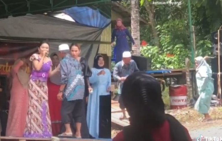 Asyik Joget Bareng Biduan di Panggung Kakek Auto Ngibrit Saat Diamuk Istri