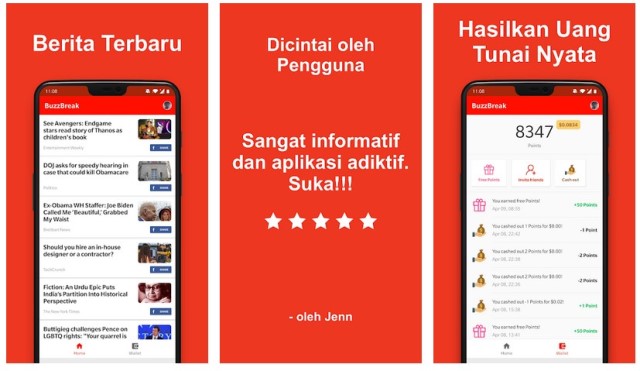 BuzzBreak - Apk Baca Berita dapat Uang