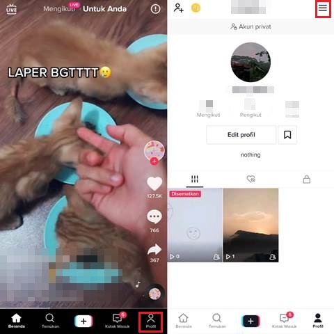 Cara Membuka Profil TikTok