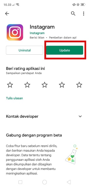Cara Memperbarui Instagram 