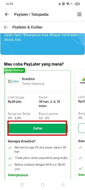 Daftar Kredivo