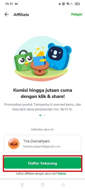 Daftar Sekarang Affiliate Program