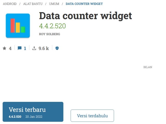 Data counter widget