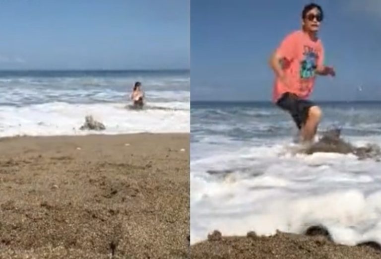 Dilema Pria Lebih Pilih Selamatkan Benda ini Dibanding Pacar Saat Diterjang Ombak