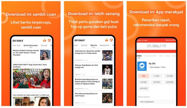 Go Daily - Apk Baca Berita dapat Uang