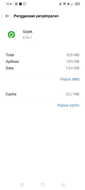 Hapus data dan cache 