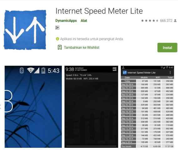 Internet Speed Meter Lite - Apk Penghemat Kuota Telkomsel
