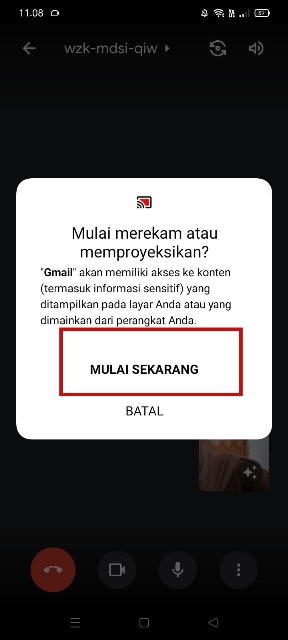 Konfirmasi Rekam Layar