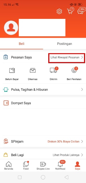 Lihat Riwayat Pesanan