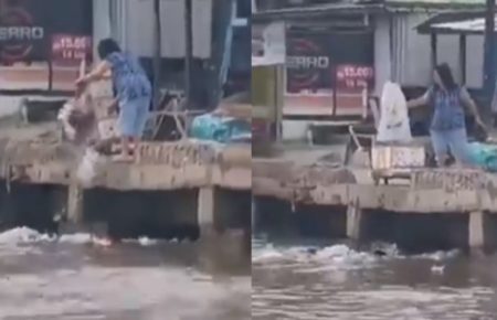 Miris Emak emak Terciduk Buang Sampah ke Laut Tanjung Pasir Tangerang