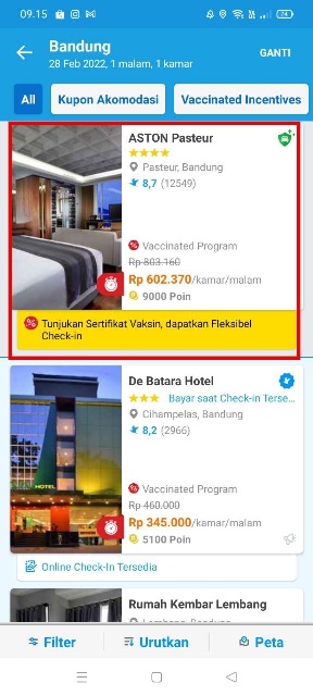 Pilih Hotel yang kamu inginkan