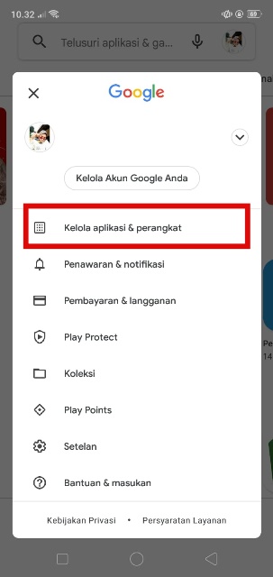 Pilih Menu Kelola Aplikasi