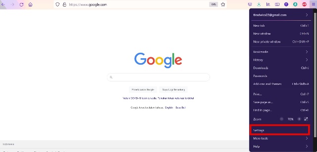 Pilih Menu Settings