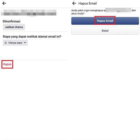 Proses Penghapusan Email - Cara Mengganti Email FB
