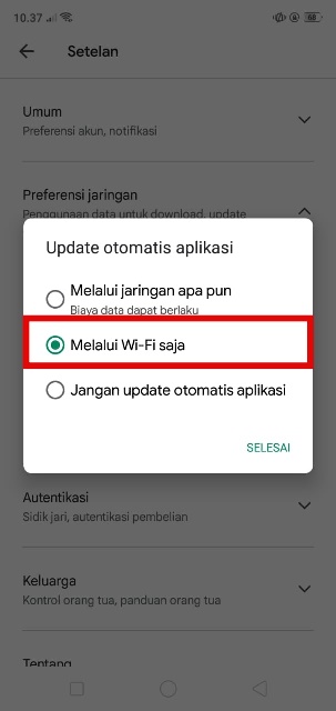 Update dengan WiFi
