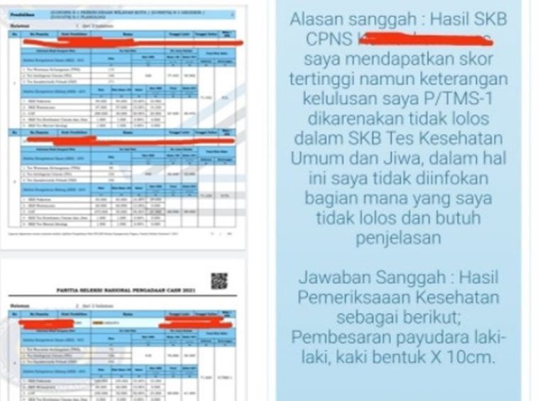 VIRAL Curhatan Seorang Pria Tak Lolos CPNS Karena Bentuk Payudara dan Kakinya