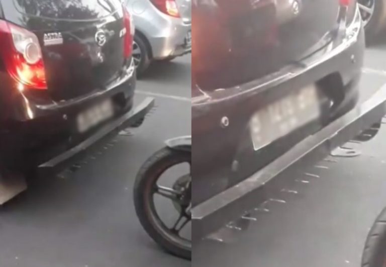 VIRAL Penampakan Mobil yang Dipasangi Bumper Duri Super Safety