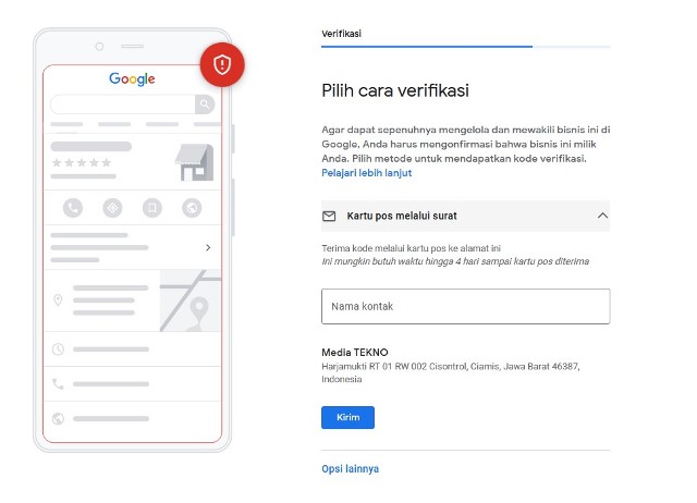 Verifikasi Akun Google Bisnisku