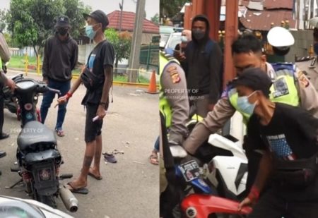 Viral Aksi Pria Marah marah Hingga Rusak Motor Sendiri Saat Ditilang Polisi