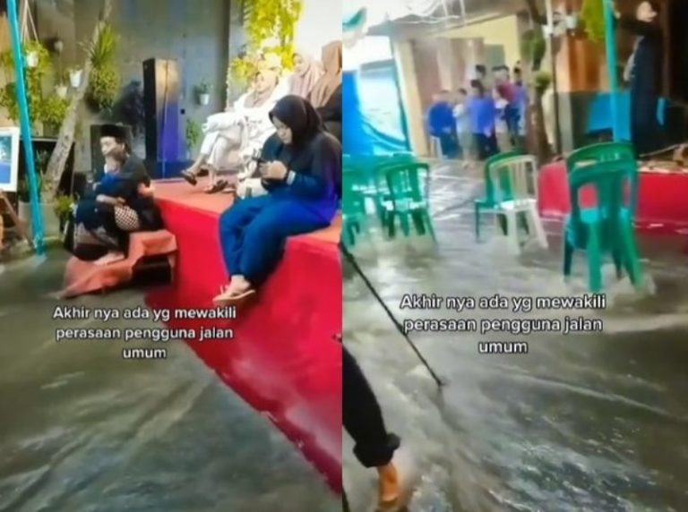 Viral Video Pelaminan yang Didirikan di Tengah Jalan Diterjang Aliran Air Hujan Deras Viral Video Pelaminan yang Didirikan di Tengah Jalan Diterjang Aliran Air Hujan Deras
