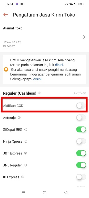 Aktifkan COD